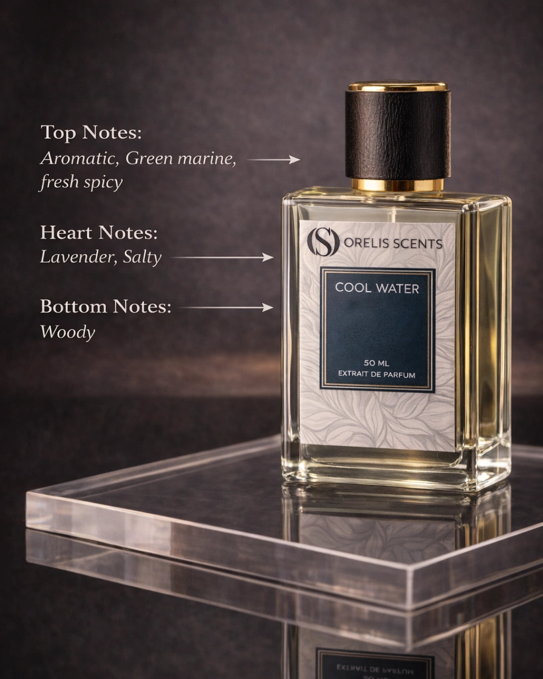 Cool Water Extrait de Parfum – aromatic green marine perfume by Orelis Scents India