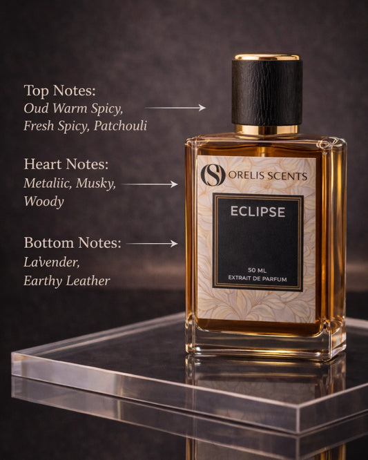 Eclipse Extrait de Parfum – woody oriental spicy perfume by Orelis Scents India