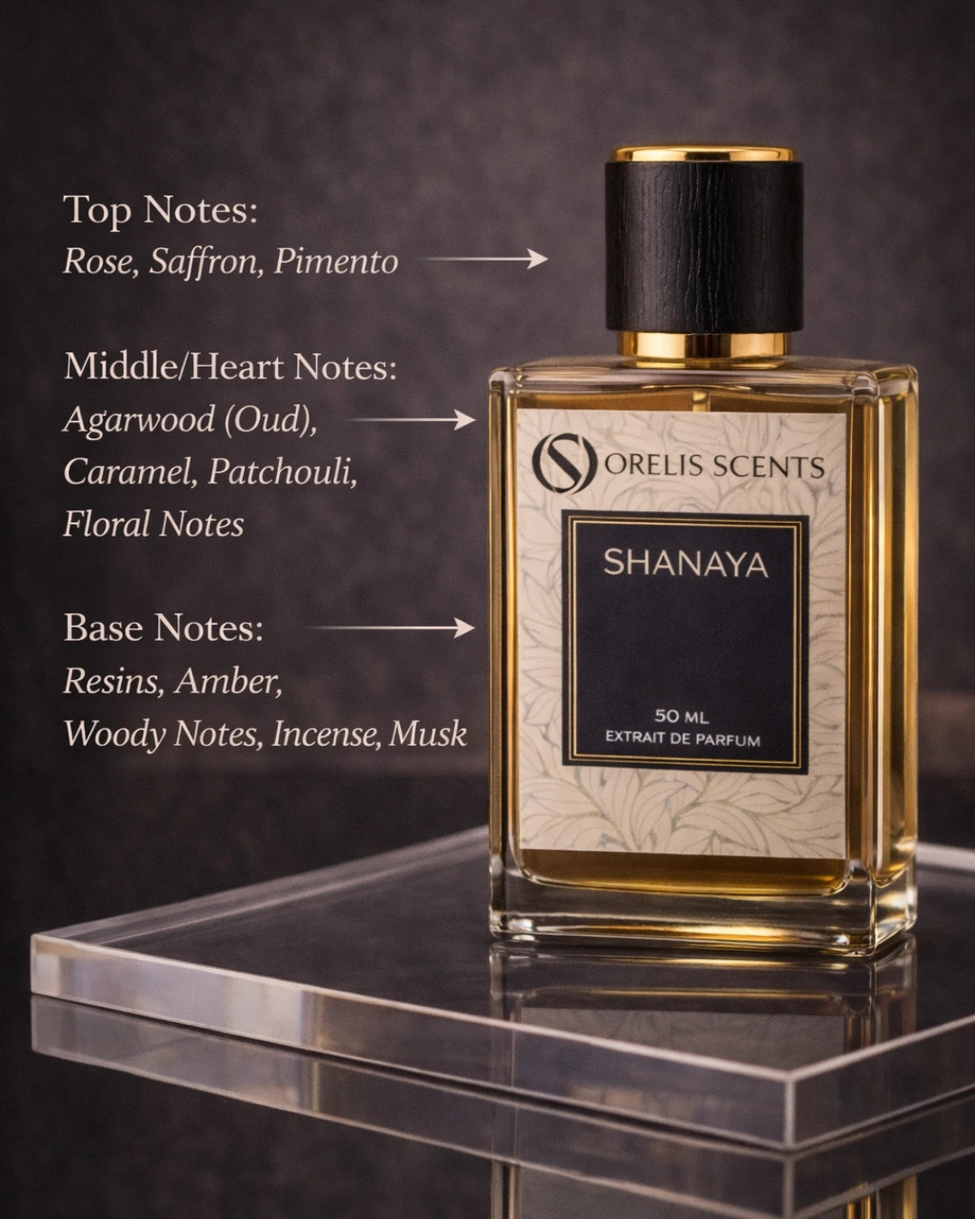 Shanaya Extrait de Parfum – amber floral oud perfume by Orelis Scents India