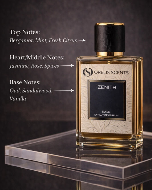 Zenith Extrait de Parfum – oriental woody aromatic perfume by Orelis Scents India