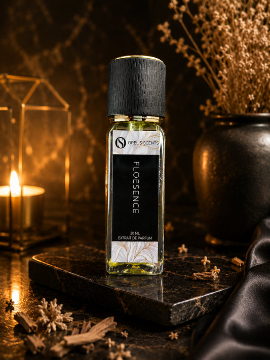 Floesence perfume bottle pear tangerine bergamot notes Orelis Scents