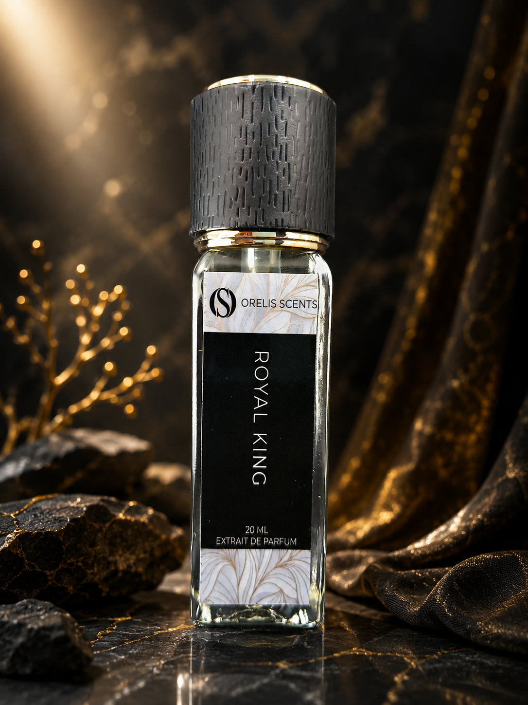 Royal King perfume bottle cognac oud sandalwood notes Orelis Scents